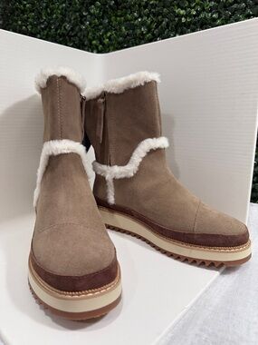 TOMS Women's Makenna water-resistant suede platform boots